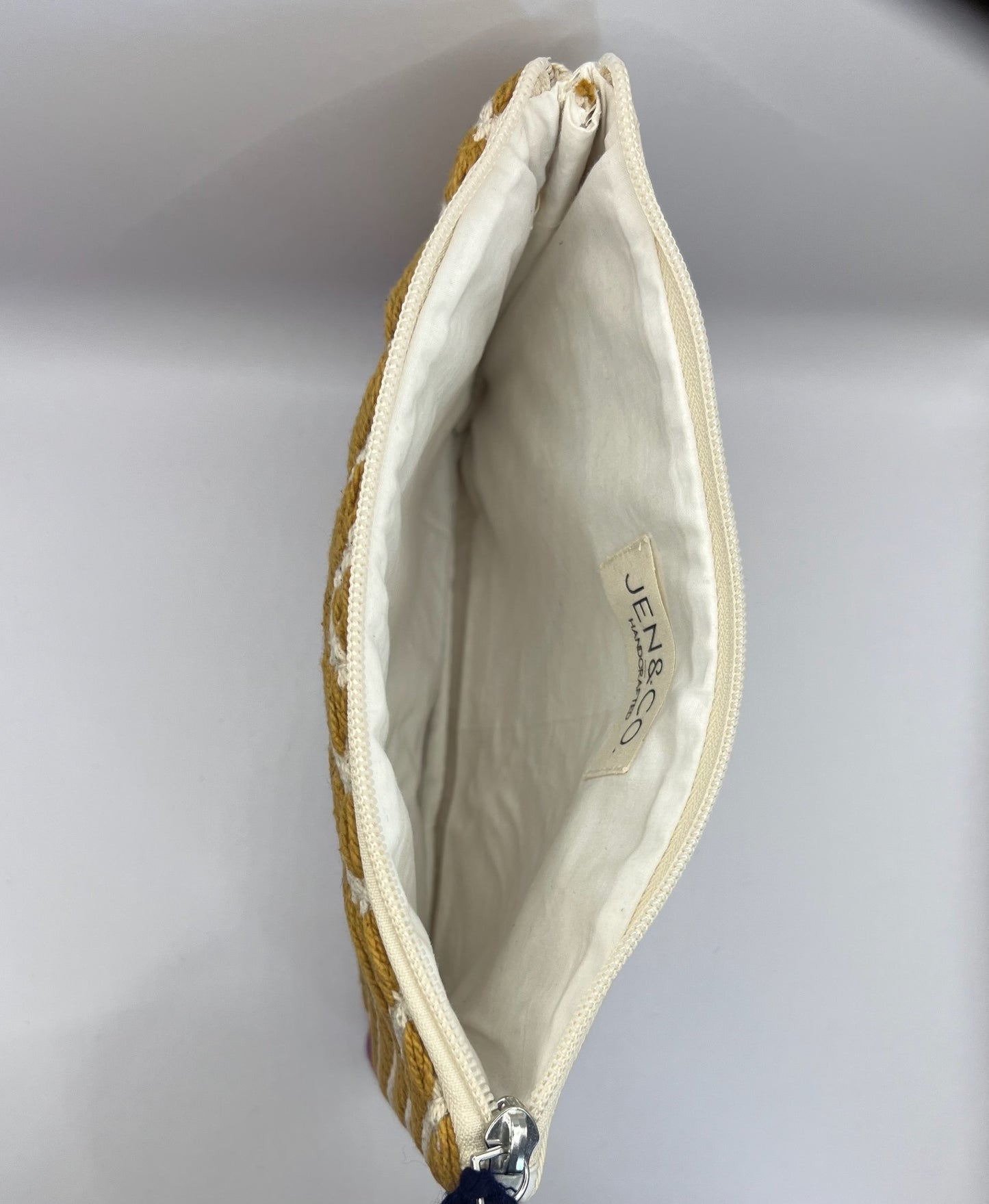 Adelaide Cotton Pouch in Off White/Rust