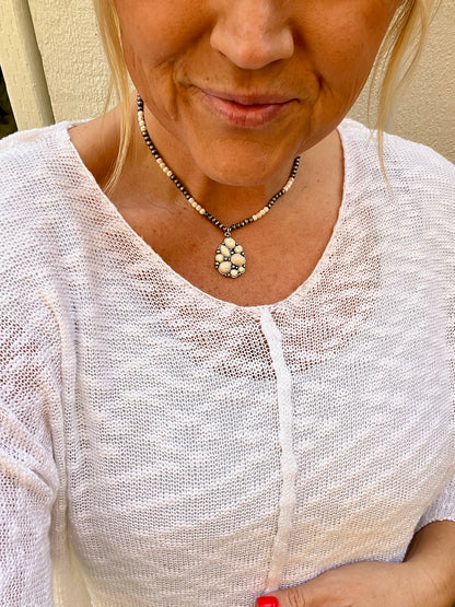 Navajo Pearl Teardrop Necklace