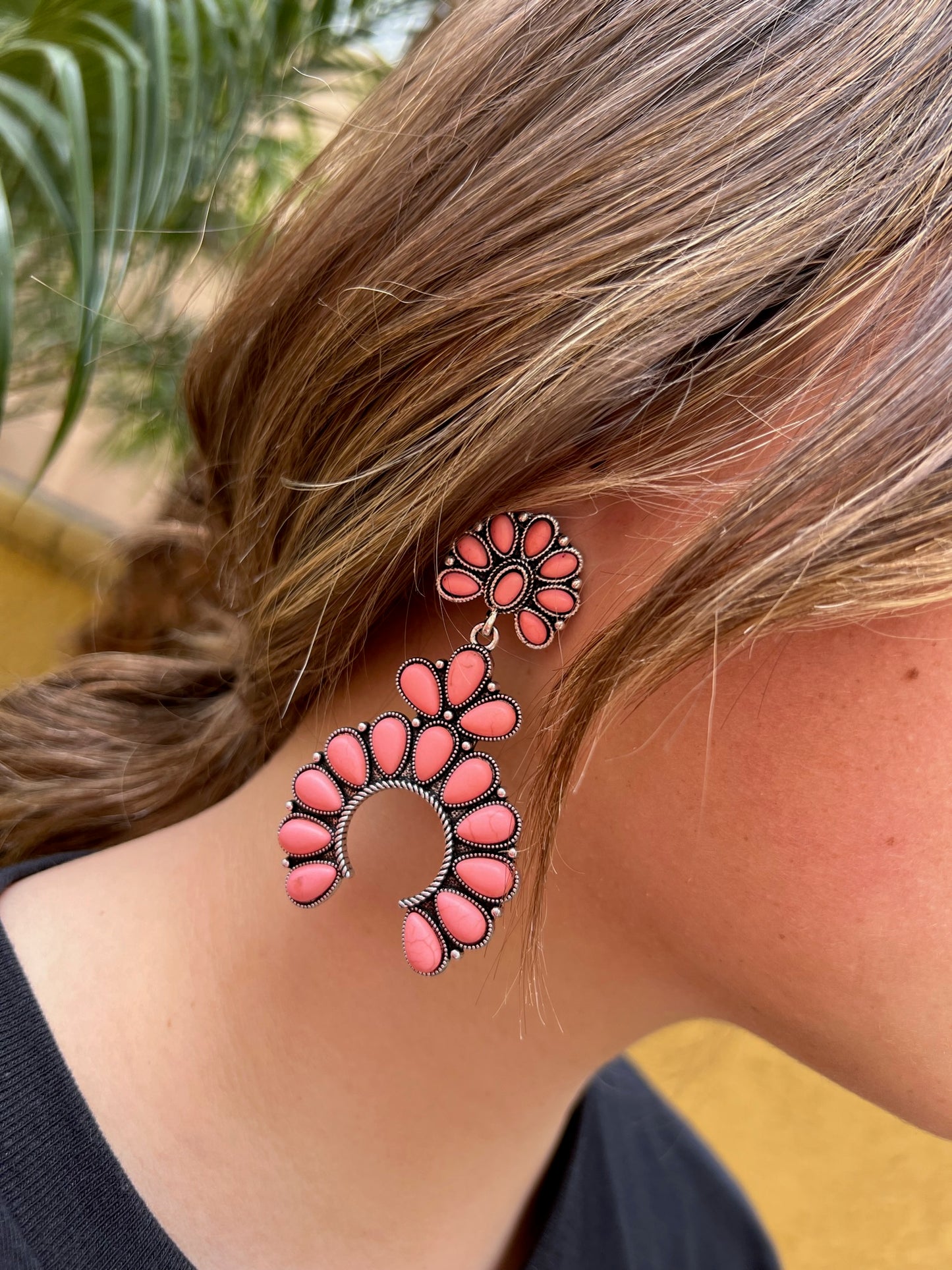 Pink Squash Blossom Earrings