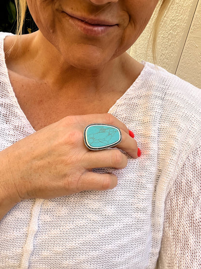 Turquoise Stone Western Ring