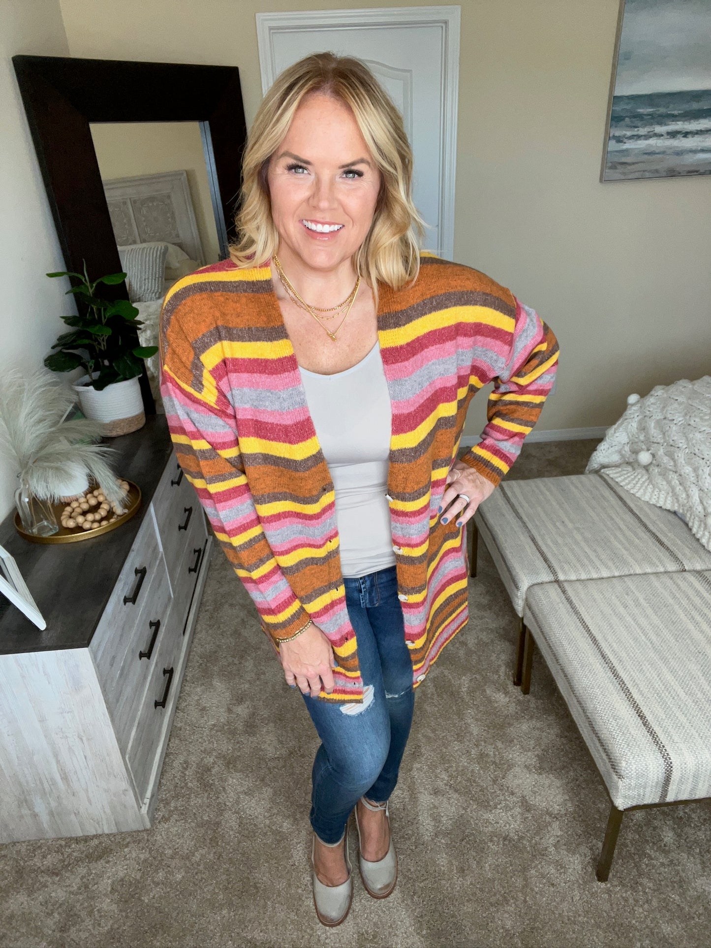 Henny Penny Striped Cardigan