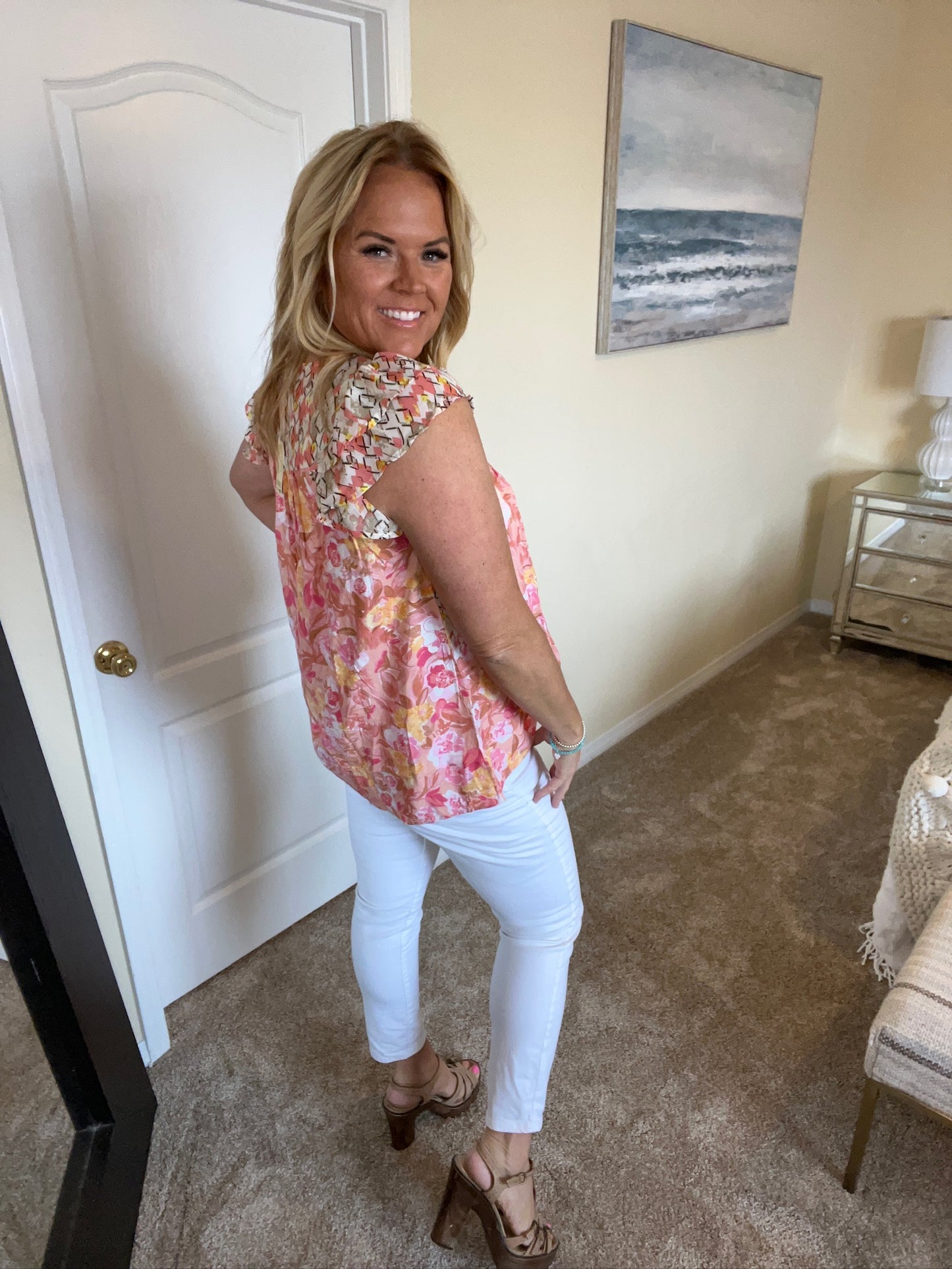 Not So Serious Floral Blouse in Pink