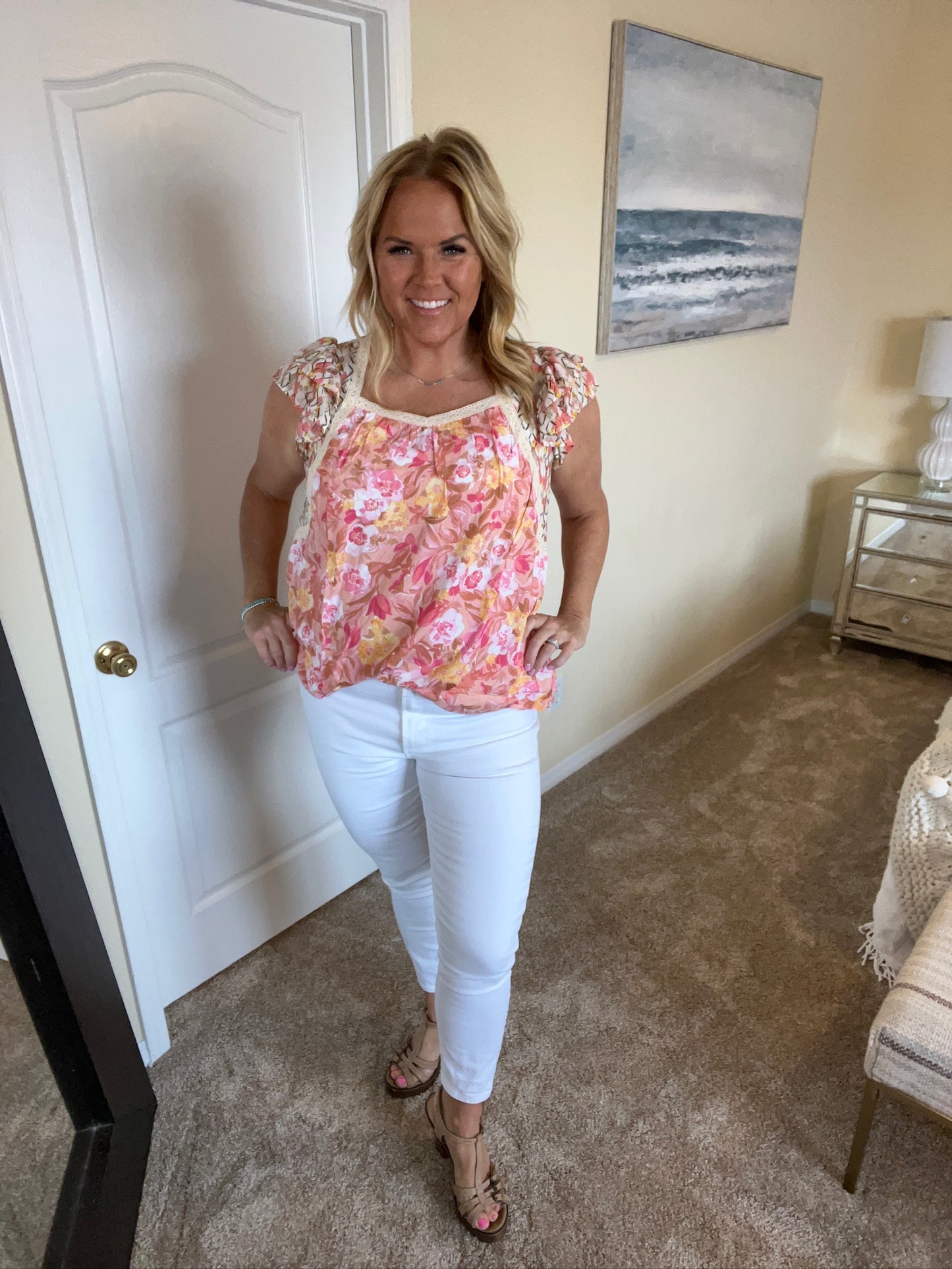 Not So Serious Floral Blouse in Pink