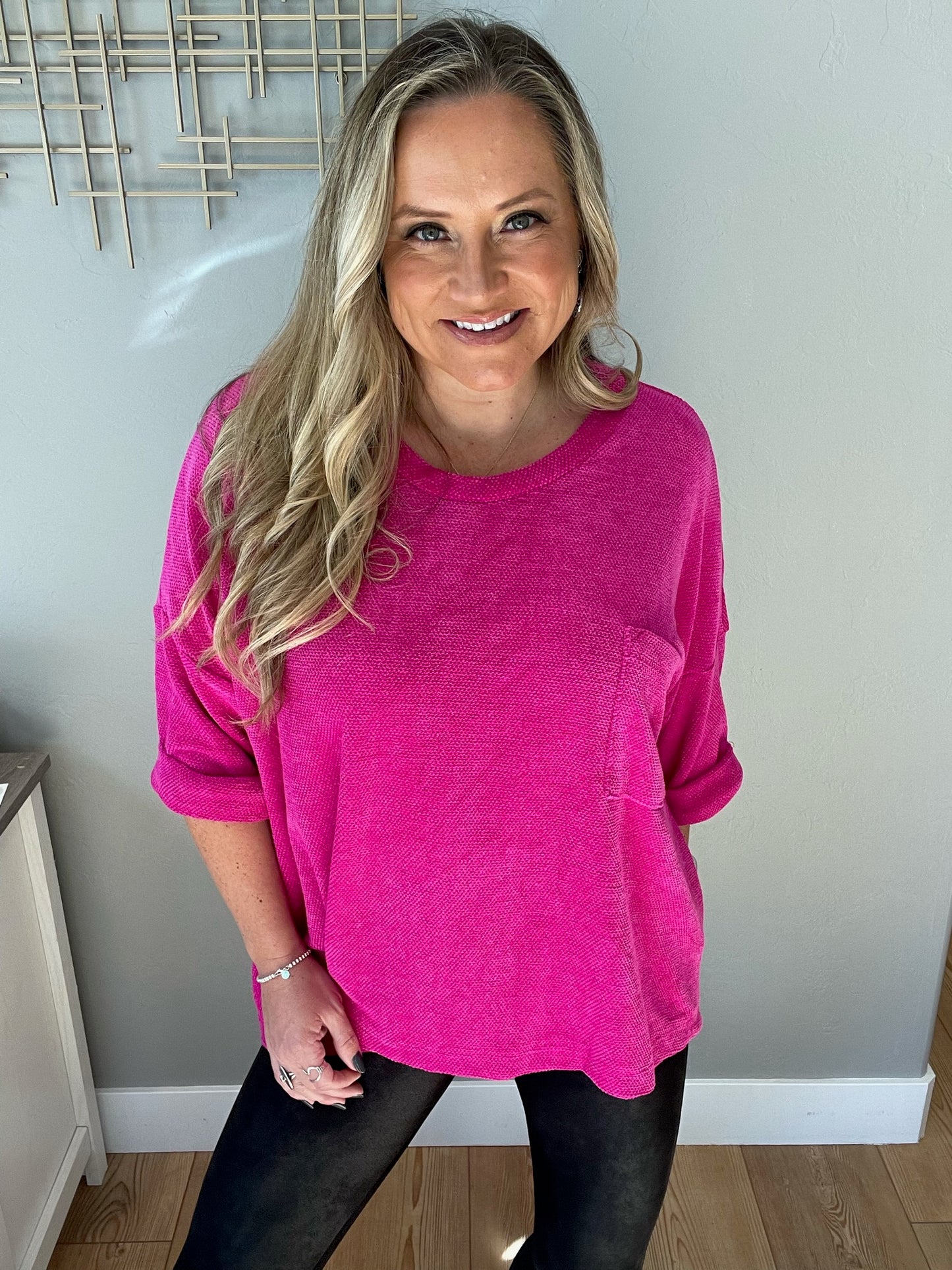 Pink Thoughts Chenille Blouse