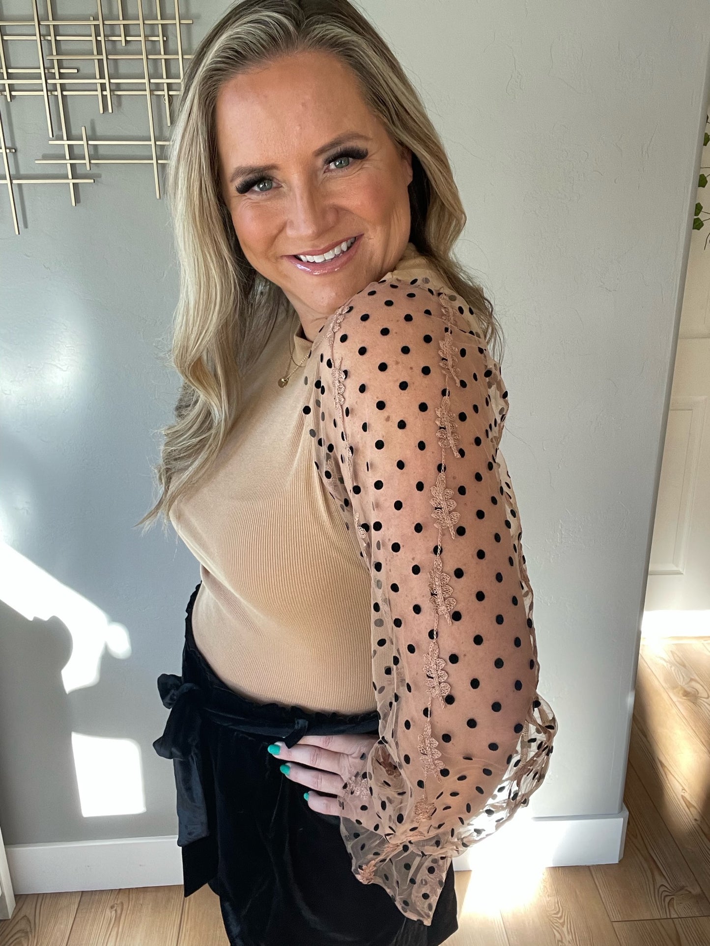 Dots on My Sleeves Blouse