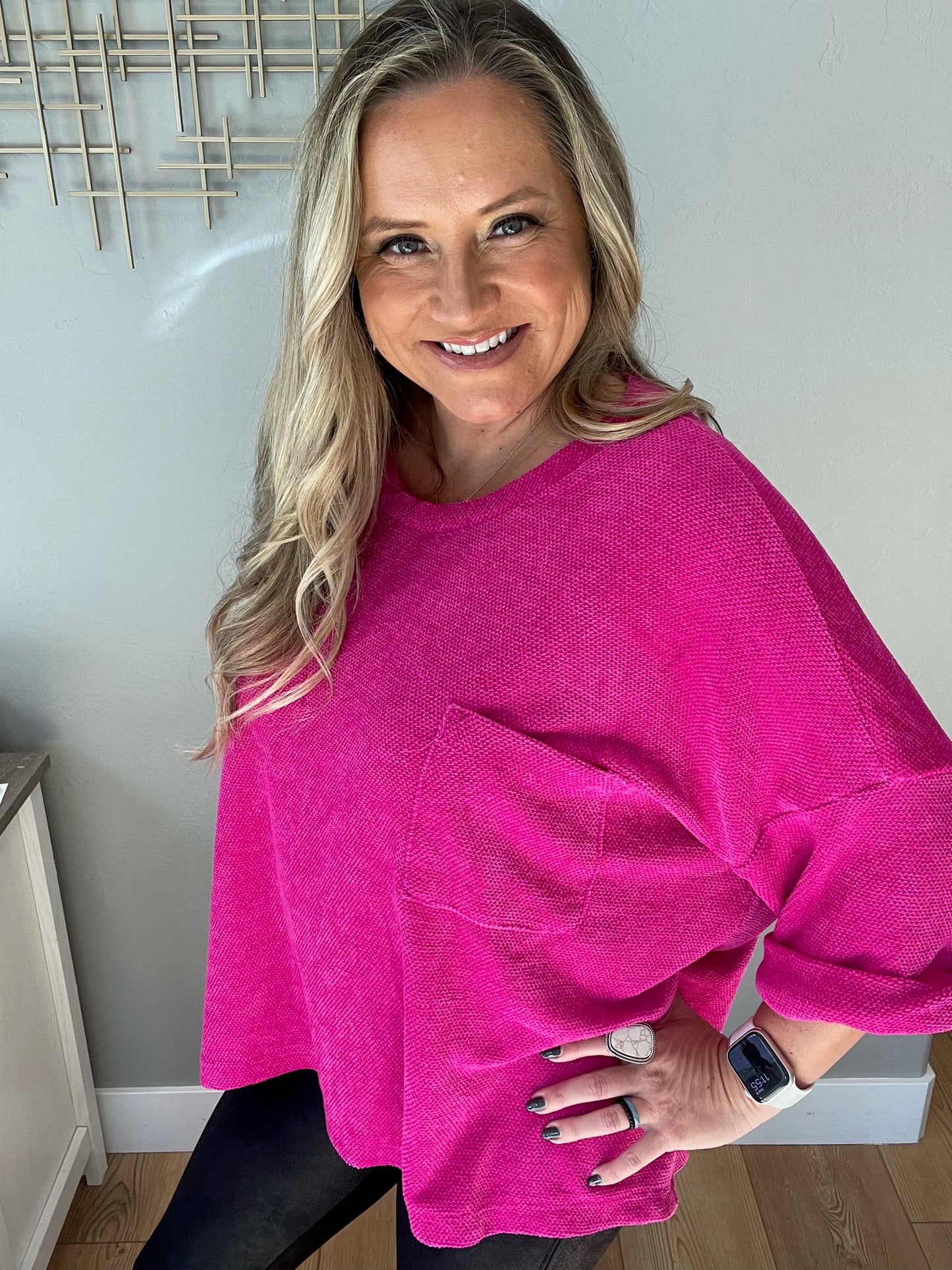 Pink Thoughts Chenille Blouse