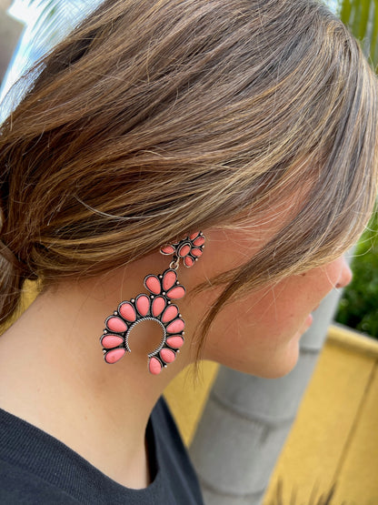 Pink Squash Blossom Earrings