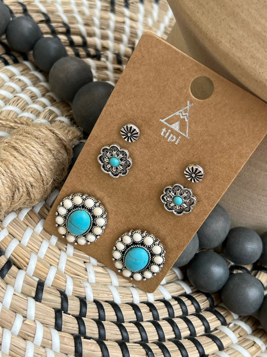 Boho Turquoise Studs