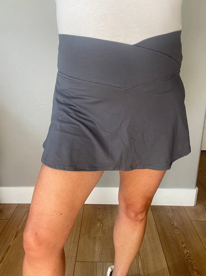 Full Force V Shaping High-Waist Skort in Titanium