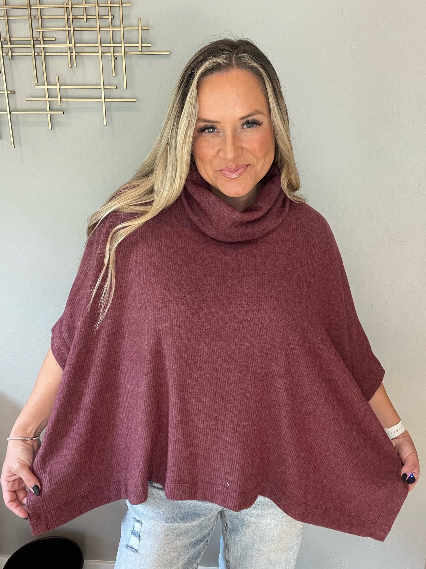 Forgive Me Cowl Neck Poncho by RM