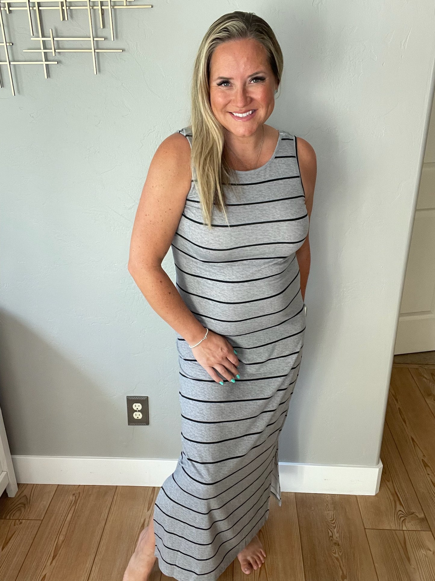 Still Got It Sleeveless Maxi In Gray by RM