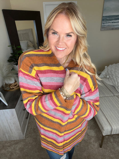 Henny Penny Striped Cardigan