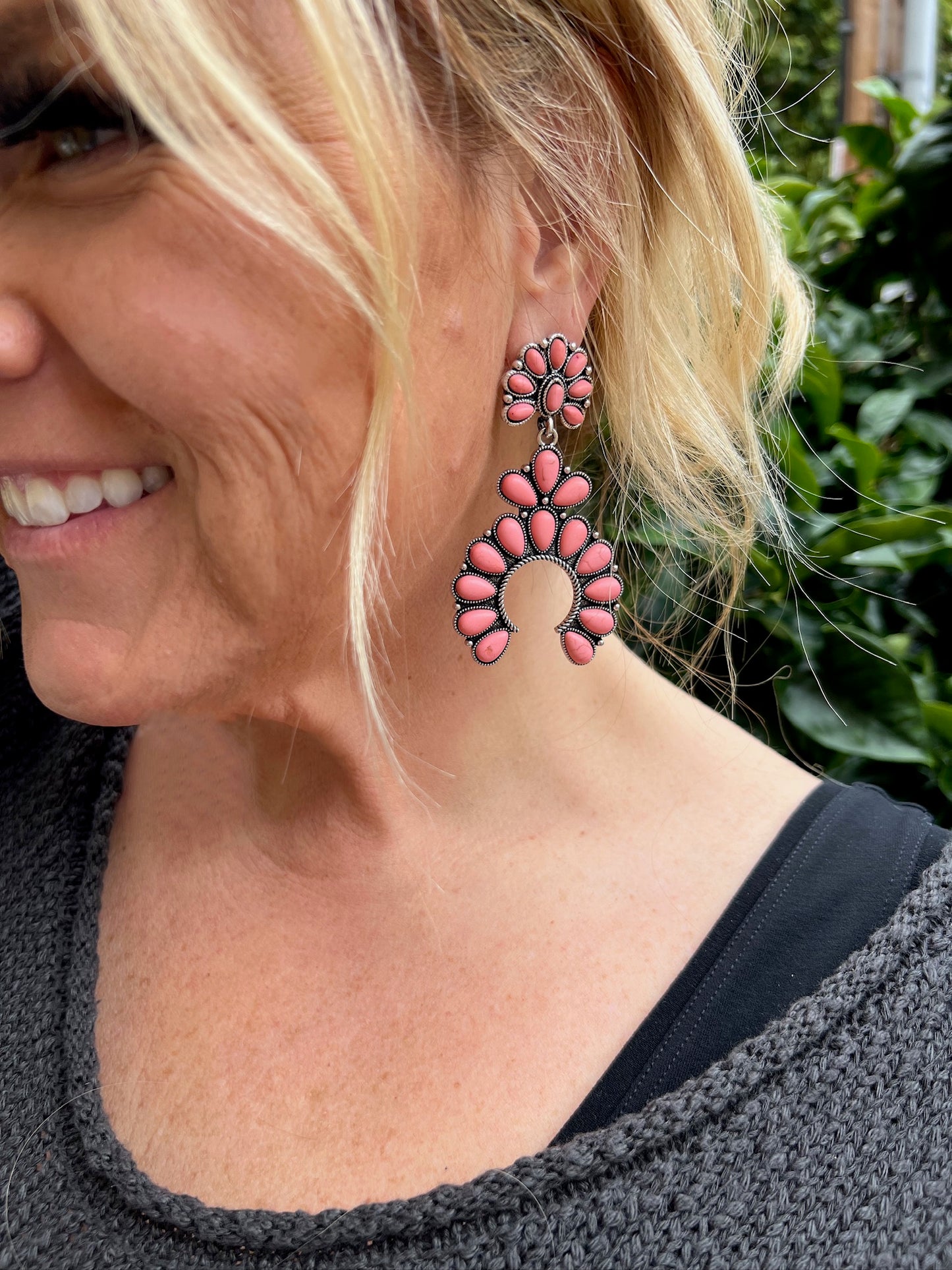 Pink Squash Blossom Earrings