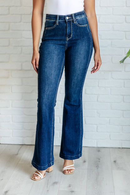 Mavis High Rise Side Seam Detail Flare Jeans