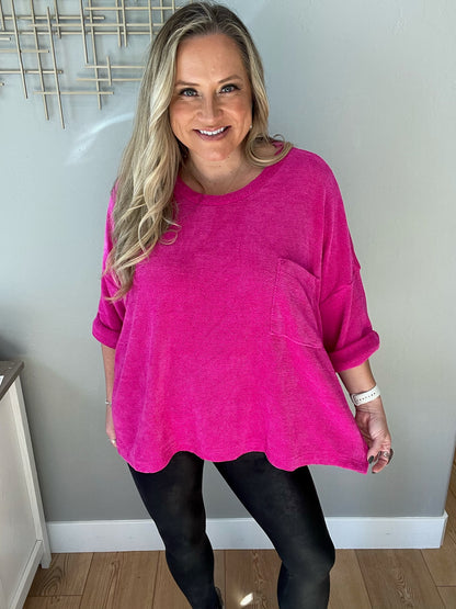 Pink Thoughts Chenille Blouse