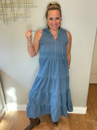 Perfect Choice Denim Maxi Dress