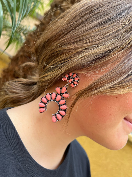 Pink Squash Blossom Earrings