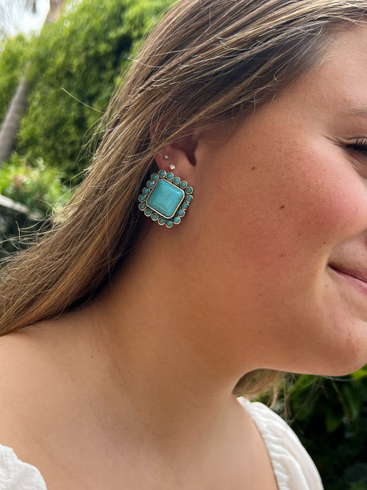 Turquoise Stone Earrings