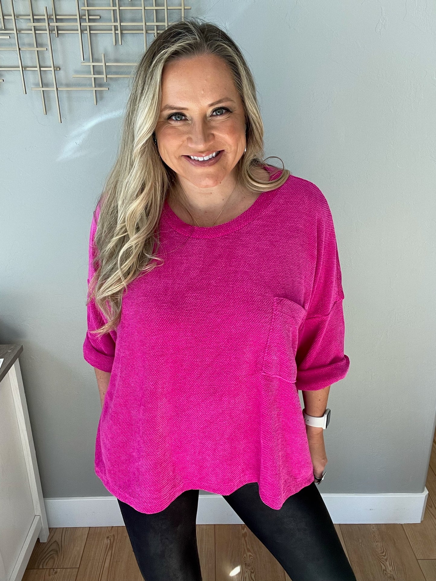 Pink Thoughts Chenille Blouse