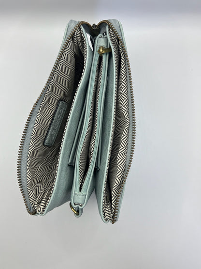 Riley Vegan Crossbody in Grey-Teal