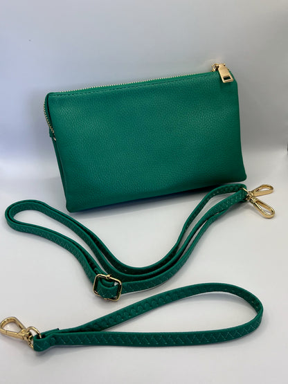 Riley Vegan Crossbody in Kelly Green