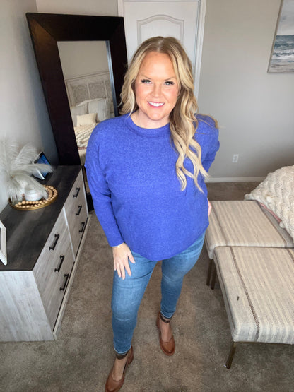 Casual Tuesday Ribbed Knit Sweater in Bright Blue by RM