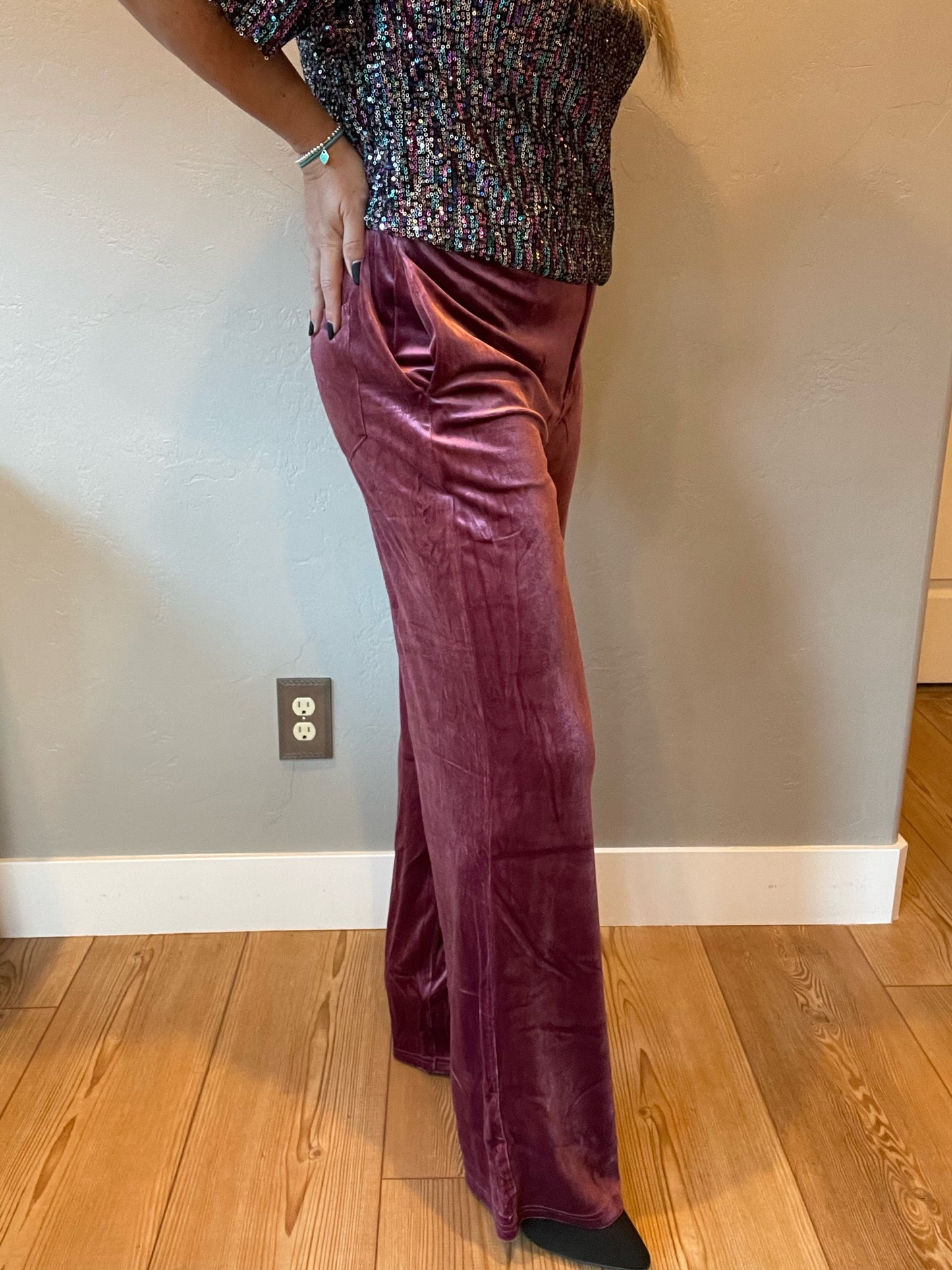 High Society Velvet Wide Leg Trousers