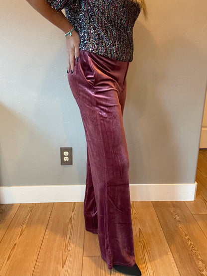 High Society Velvet Wide Leg Trousers by RM