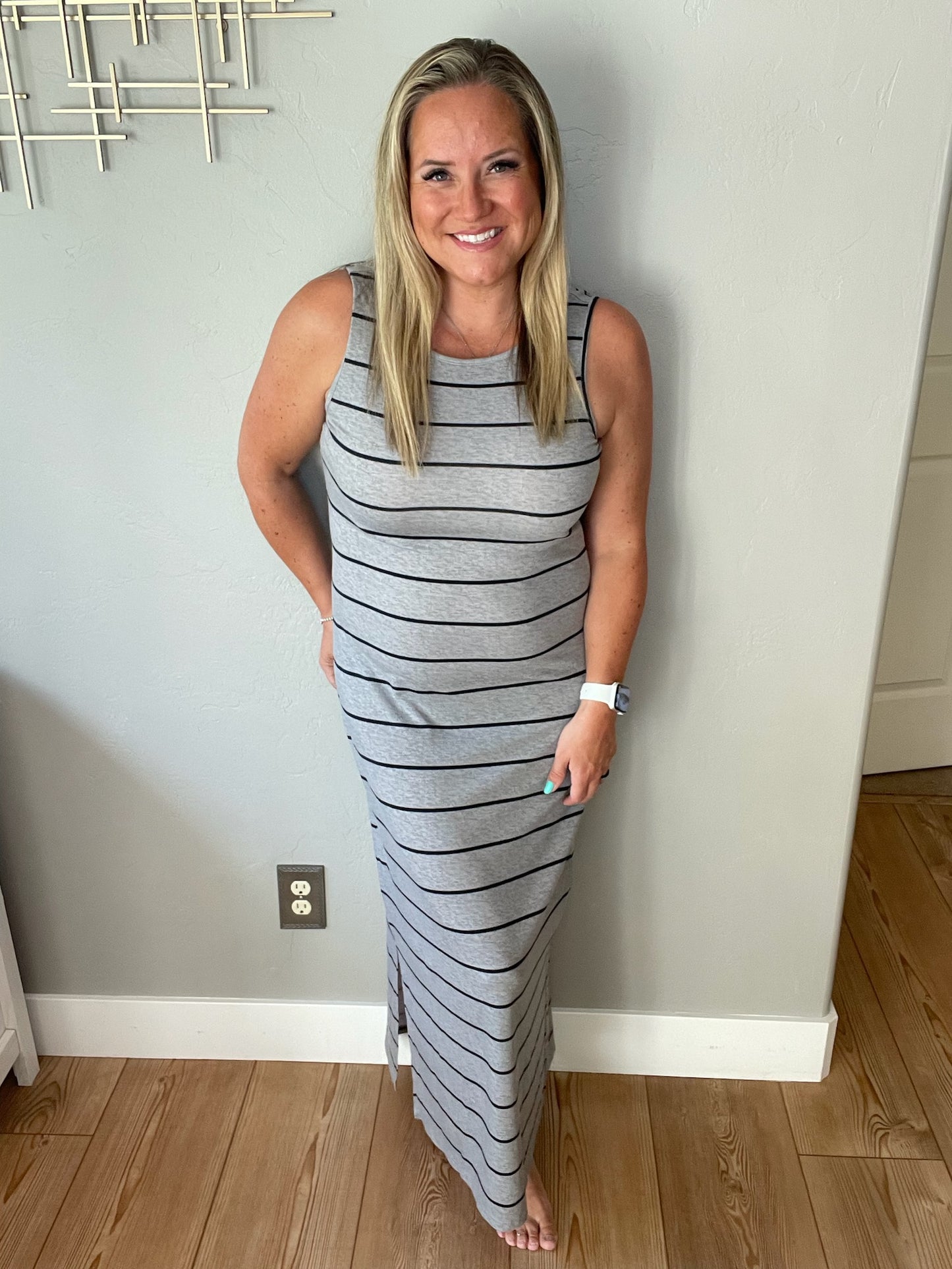 Still Got It Sleeveless Maxi In Gray by RM