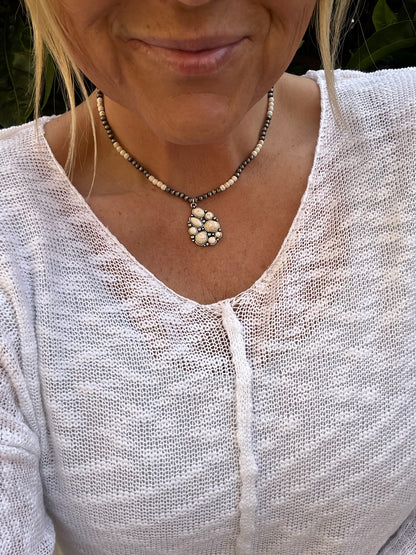 Navajo Pearl Teardrop Necklace