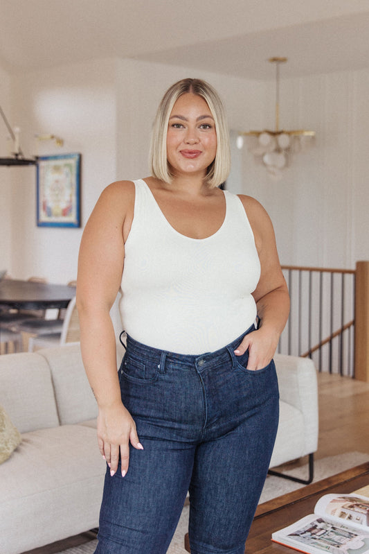 Carefree Seamless Reversible Tank in Ivory by RM