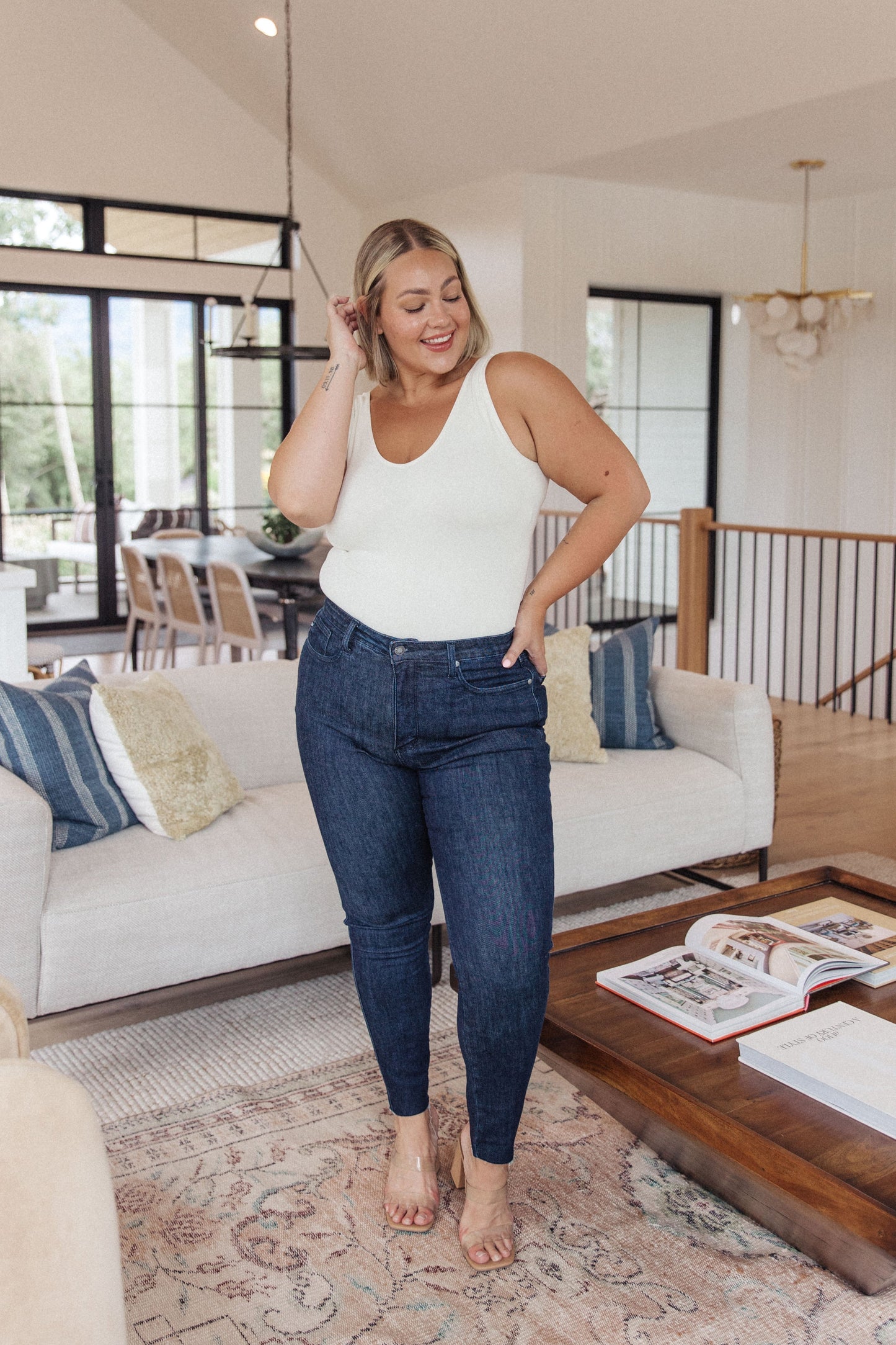 Carefree Seamless Reversible Tank in Ivory by RM