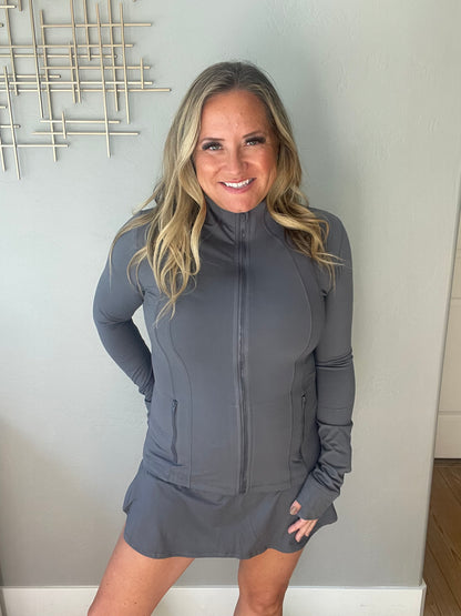 Staying Swift Activewear Jacket in Titanium