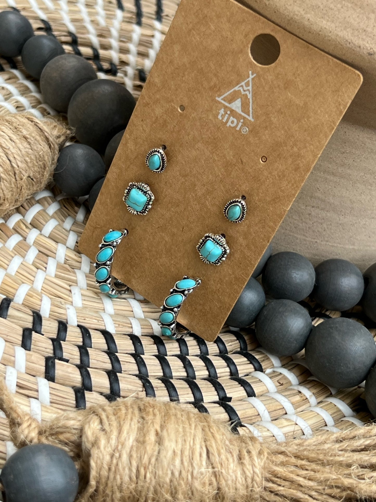 Set of 3 Turquoise Earrings