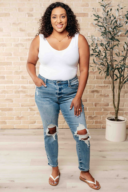 Frankie High Waist Distressed Boyfriend Jeans by RM