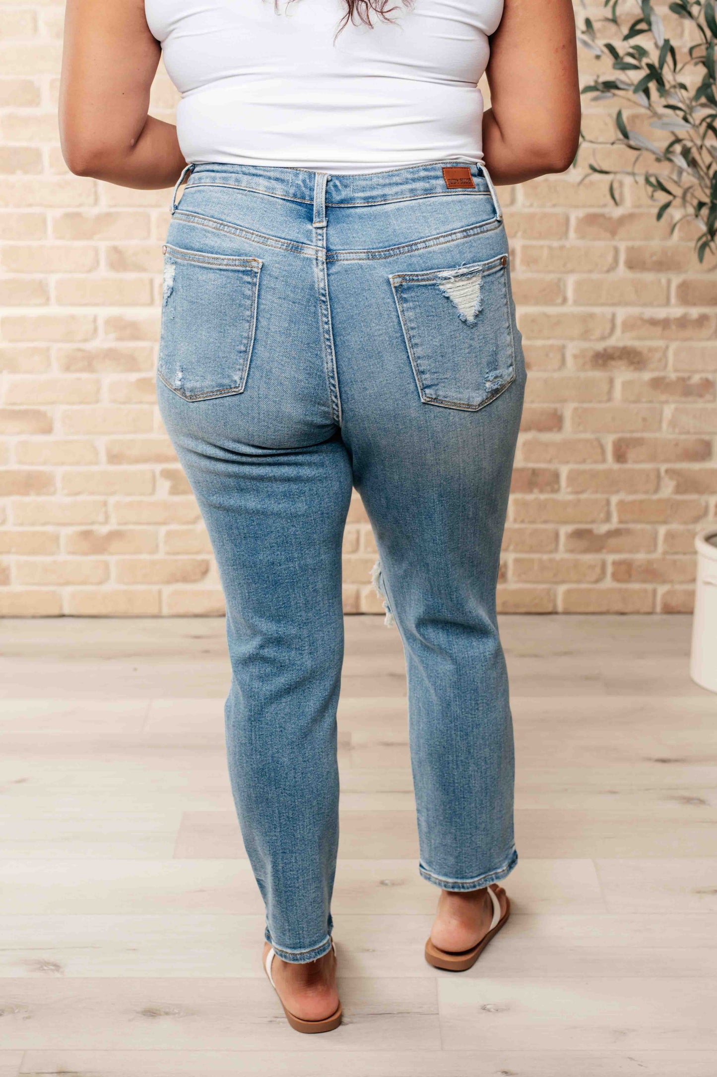 Frankie High Waist Distressed Boyfriend Jeans by RM