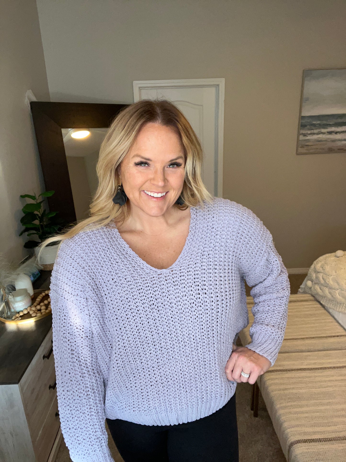 Captured My Interest Chunky V-Neck Sweater