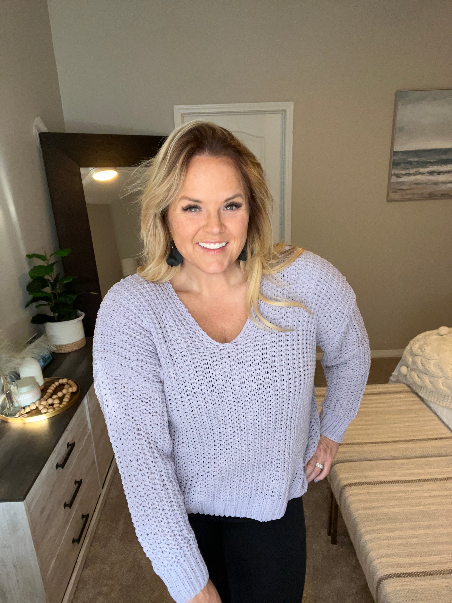 Captured My Interest Chunky V-Neck Sweater