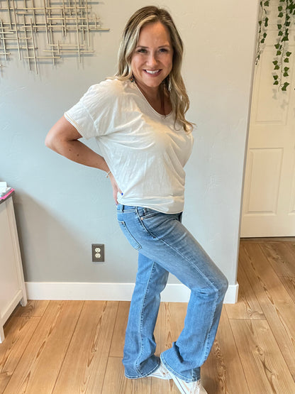 Genevieve Mid Rise Vintage Bootcut Jeans