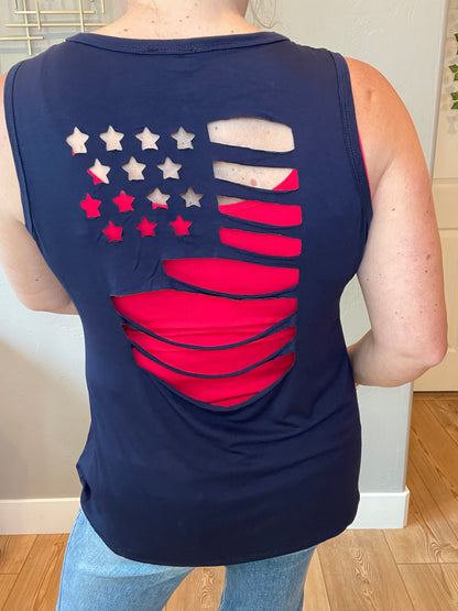 Land of the Free Tank in Navy