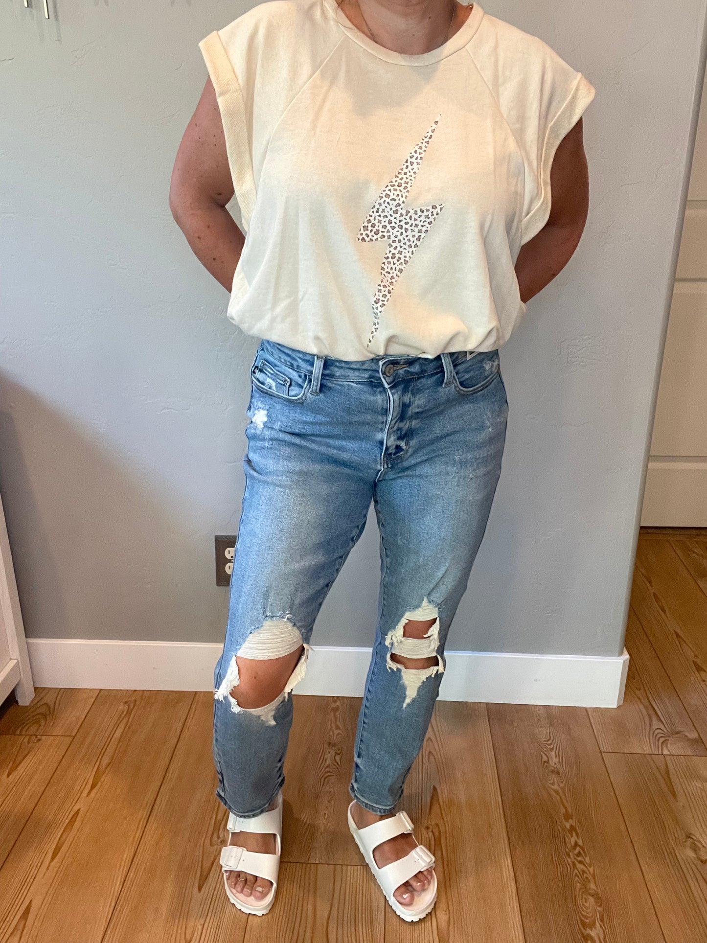 Frankie High Waist Distressed Boyfriend Jeans