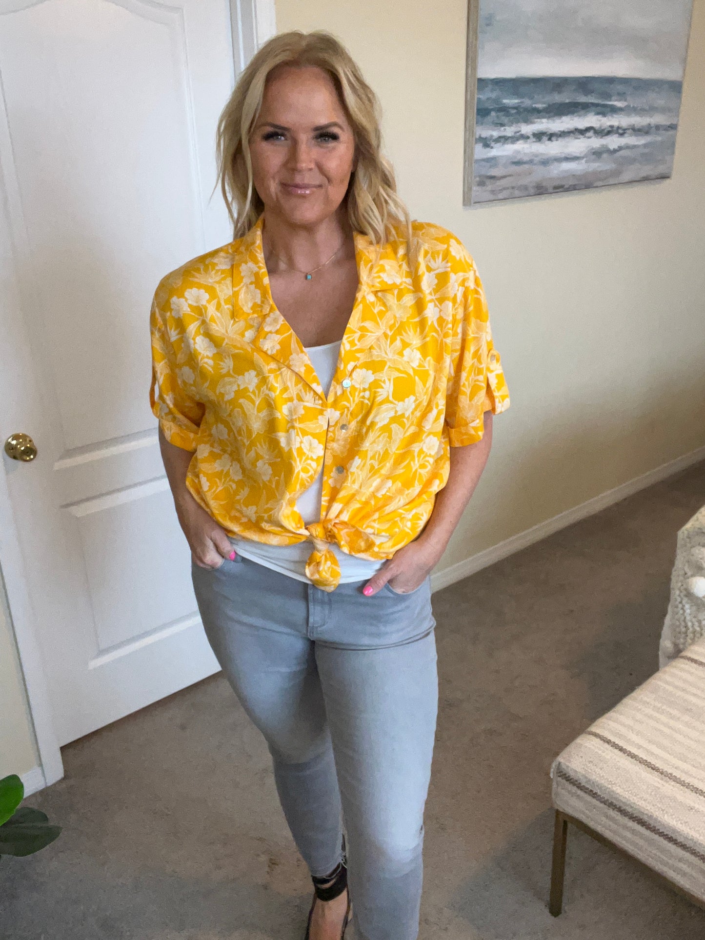 Clementine Floral Button Up Blouse