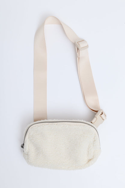 Keeping Up Sherpa Side Bag in Cream by RM