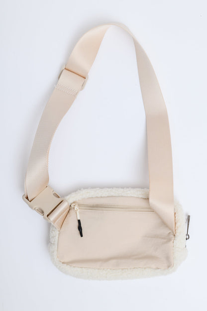 Keeping Up Sherpa Side Bag in Cream by RM