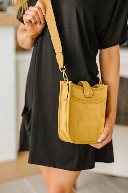 Millie Mini Nylon Crossbody Bag in Mustard by RM