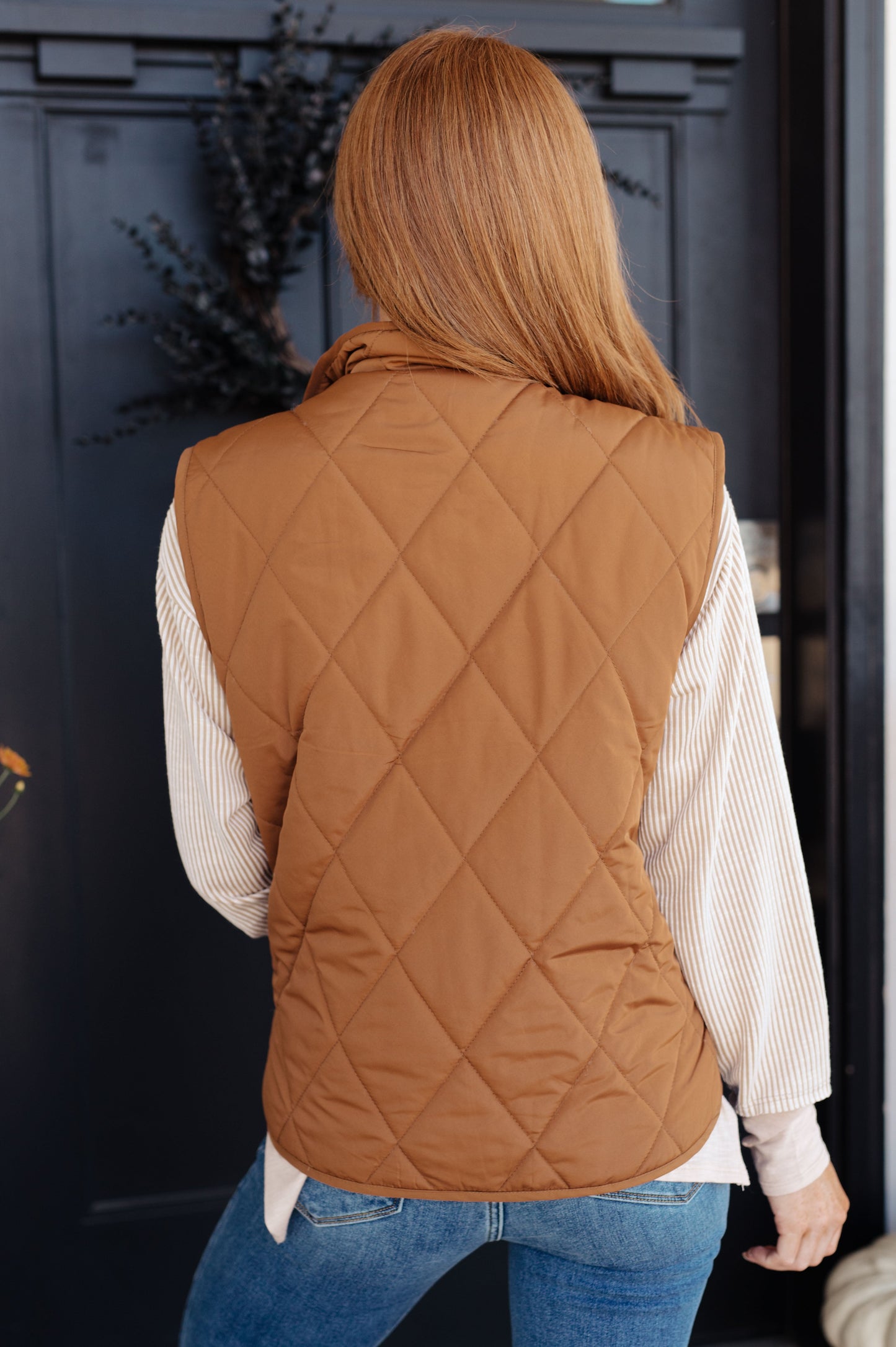 Neither Here Nor There Puffer Vest in Camel by RM