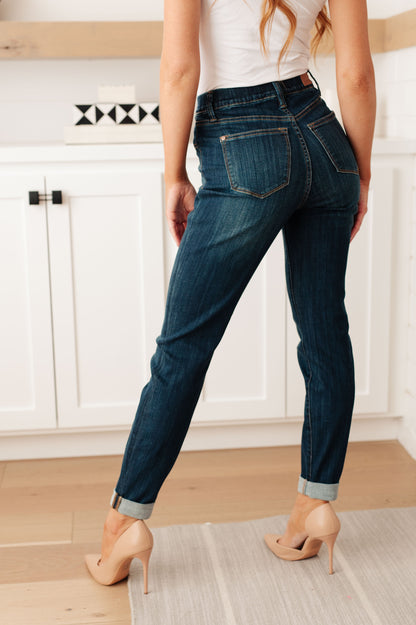 Rowena High Rise Pull On Double Cuff Slim Jeans by RM