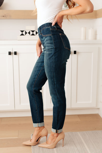 Rowena High Rise Pull On Double Cuff Slim Jeans by RM