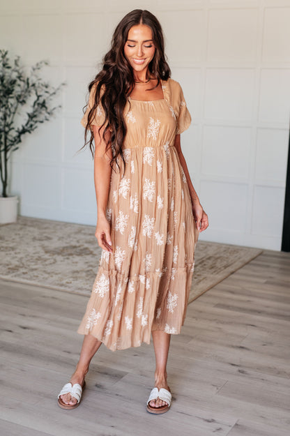 Trusting My Intuition Balloon Sleeve Dress in Camel