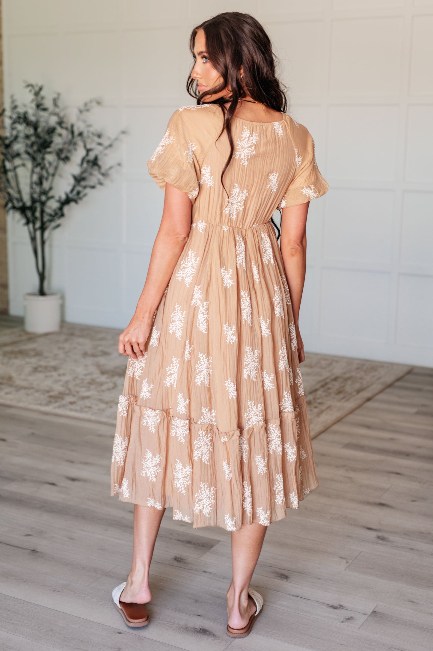 Trusting My Intuition Balloon Sleeve Dress in Camel by RM